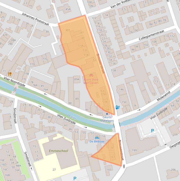 Kaart van postcodegebied 2231HP.