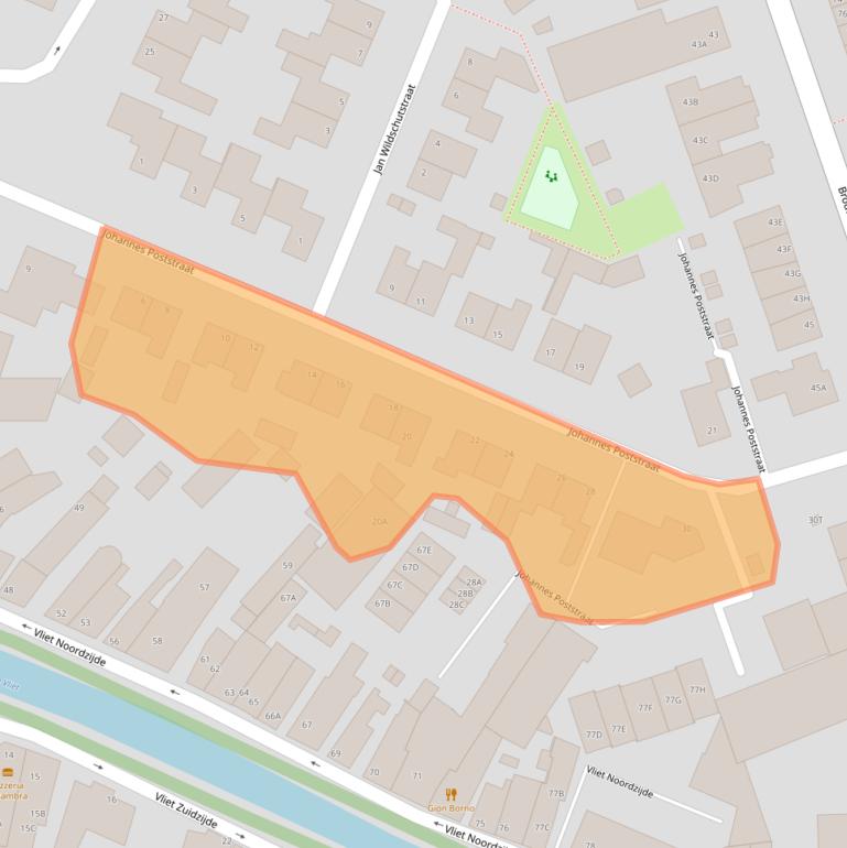 Kaart van postcodegebied 2231HZ.