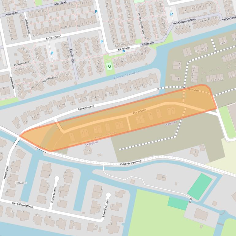 Kaart van postcodegebied 2231JT.