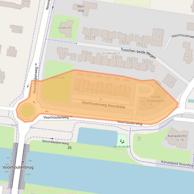 Kaart van postcodegebied 2231JW.