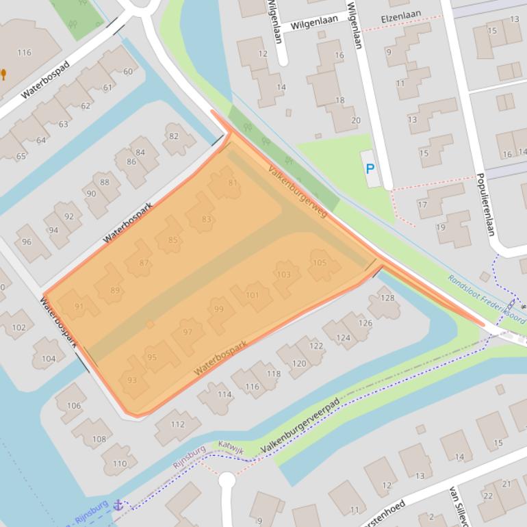 Kaart van postcodegebied 2231JX.