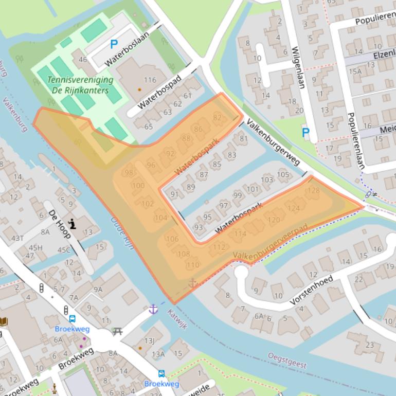 Kaart van postcodegebied 2231JZ.