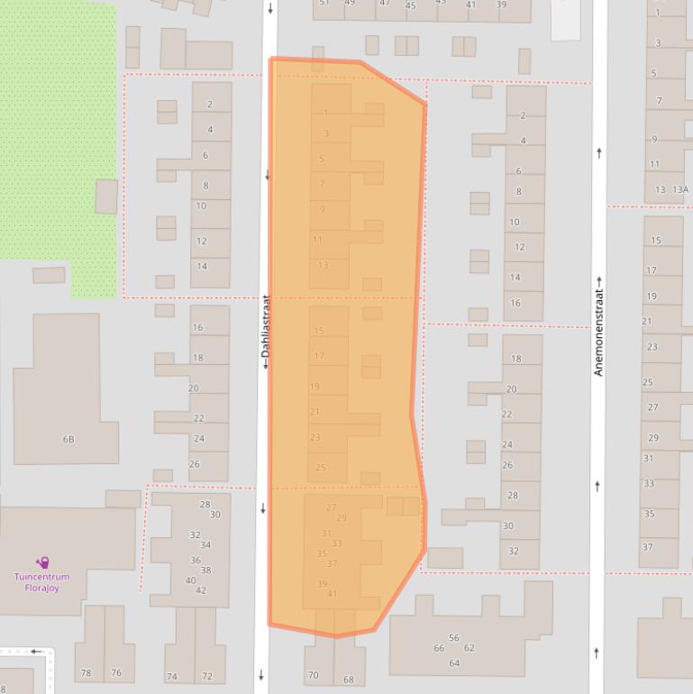 Kaart van postcodegebied 2231KE.