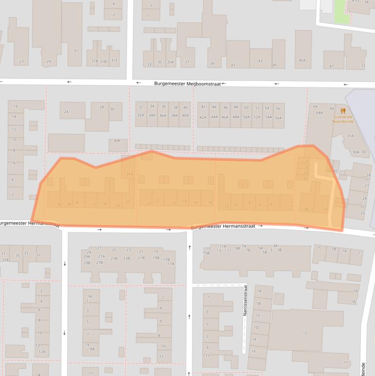 Kaart van postcodegebied 2231KW.