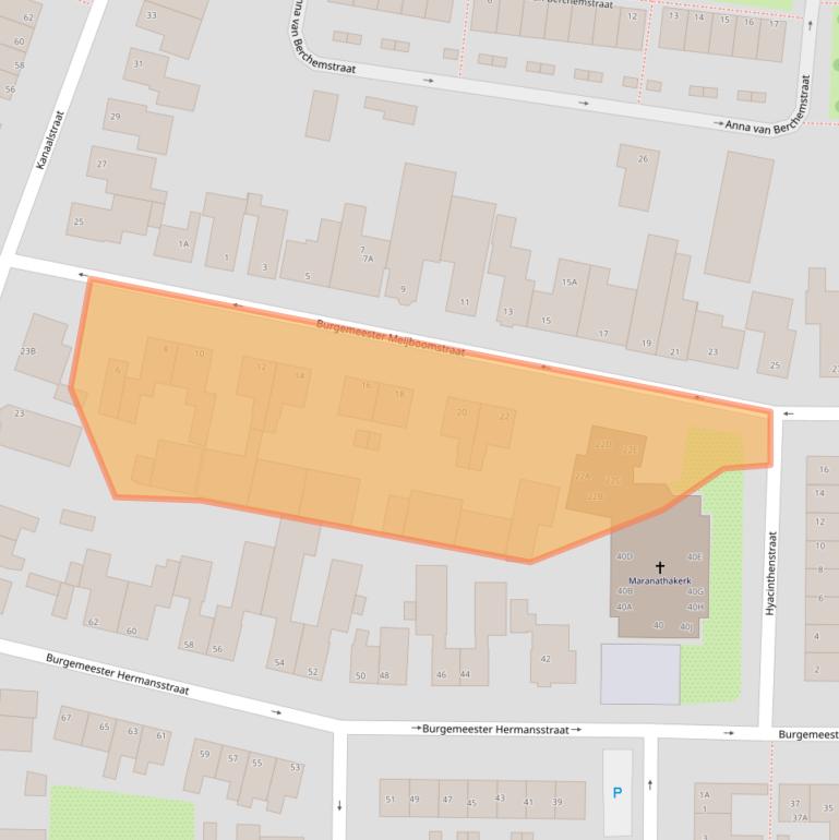 Kaart van postcodegebied 2231LC.