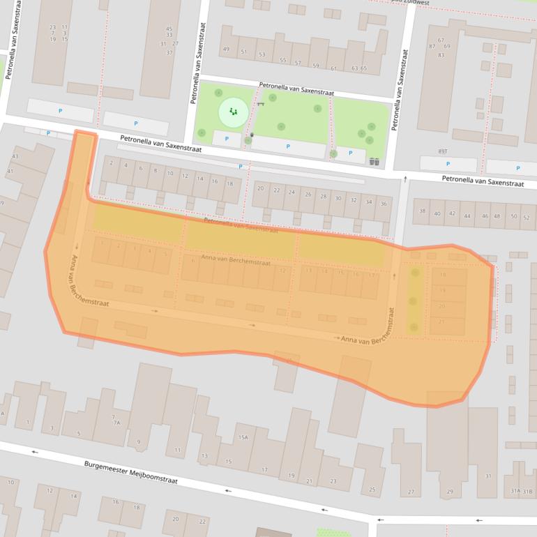 Kaart van postcodegebied 2231LW.
