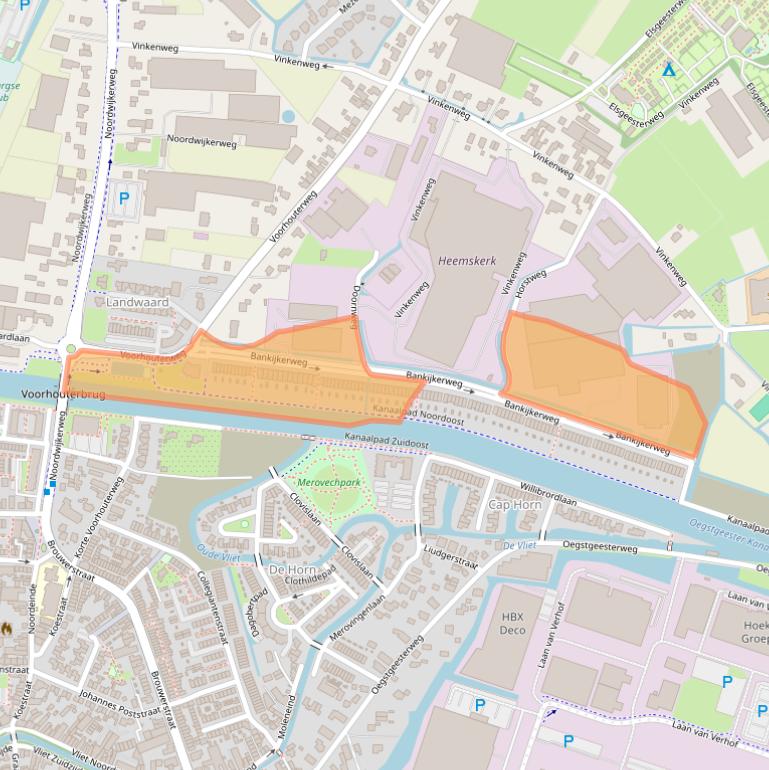 Kaart van postcodegebied 2231MH.