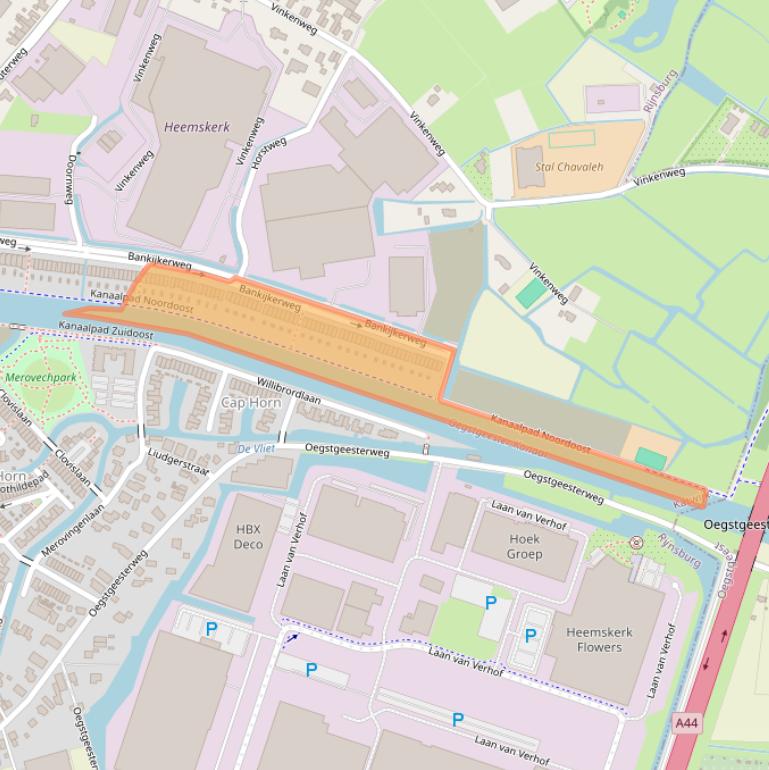 Kaart van postcodegebied 2231MX.