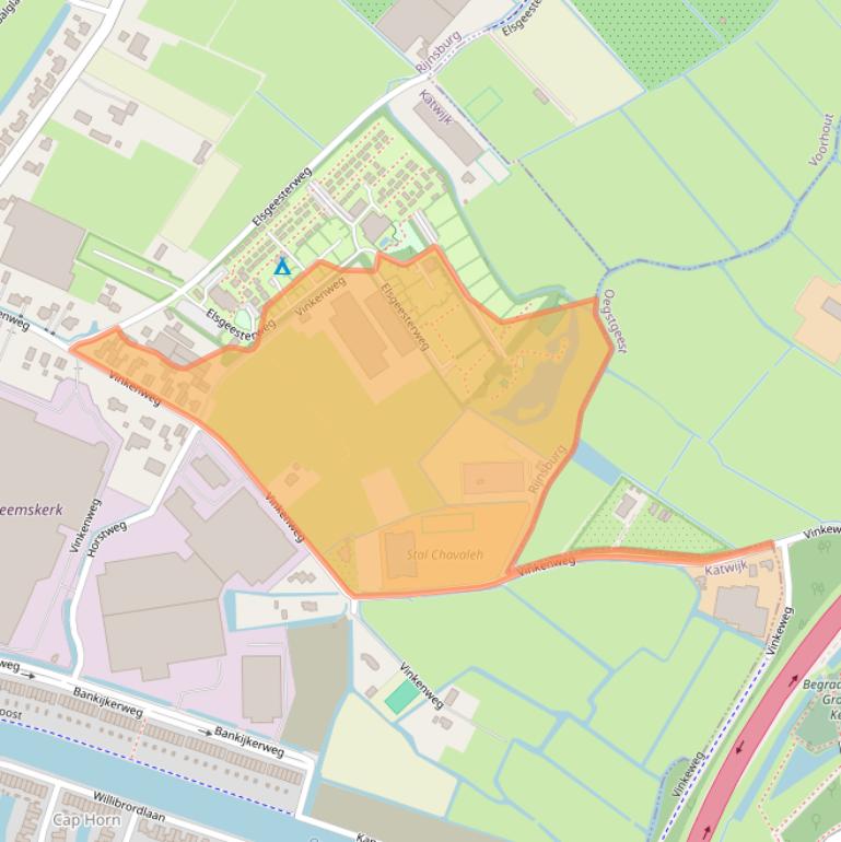 Kaart van postcodegebied 2231NR.