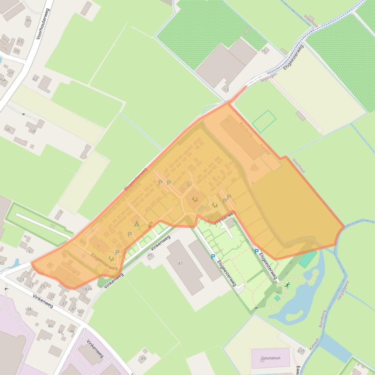 Kaart van postcodegebied 2231NW.