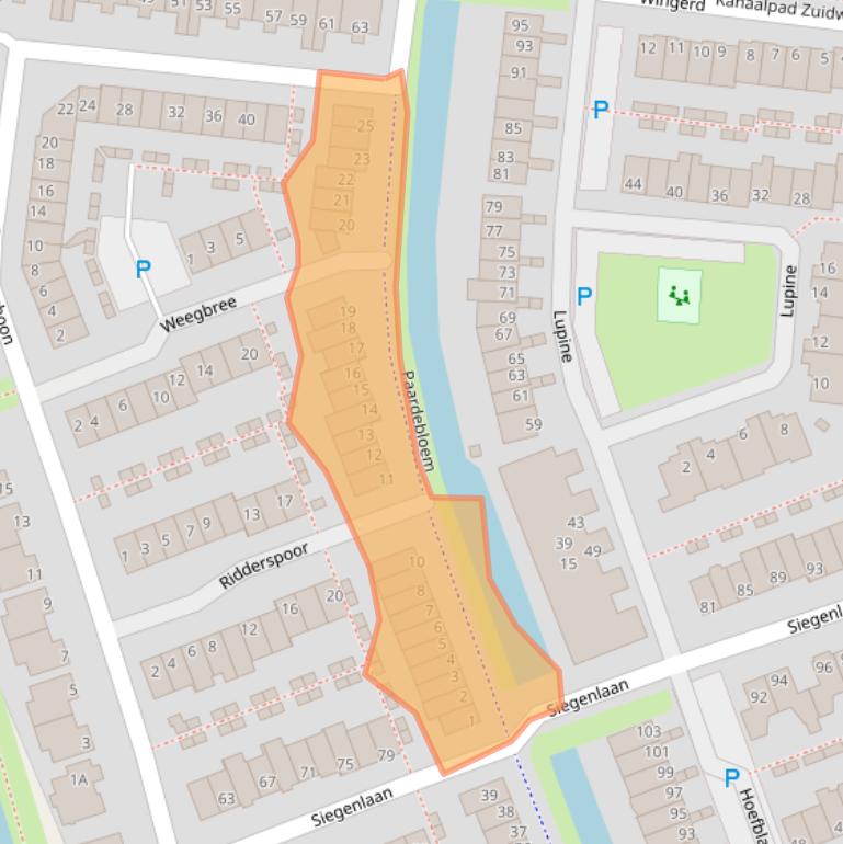 Kaart van postcodegebied 2231PK.