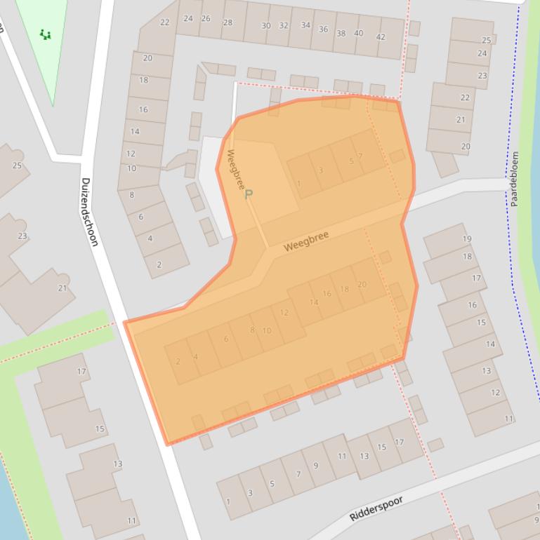 Kaart van postcodegebied 2231PN.