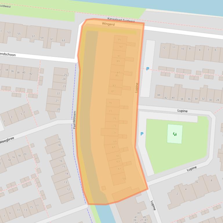 Kaart van postcodegebied 2231PP.