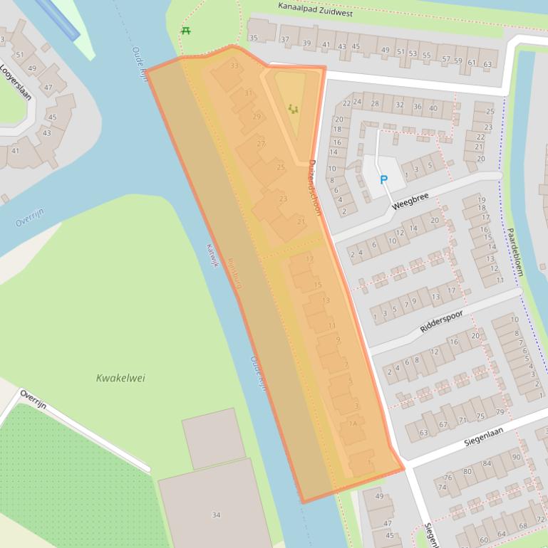 Kaart van postcodegebied 2231PT.
