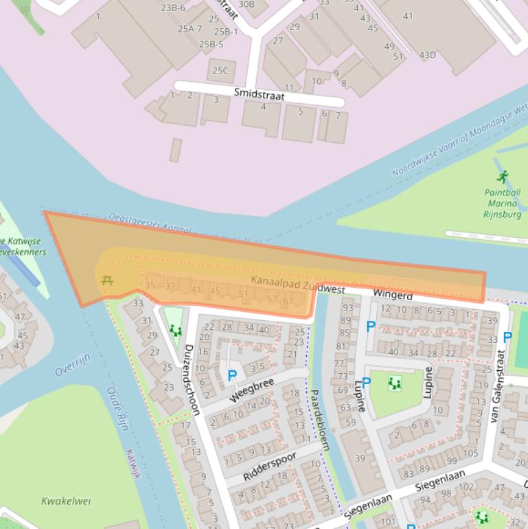 Kaart van postcodegebied 2231PV.