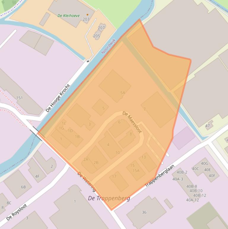 Kaart van postcodegebied 2231PX.