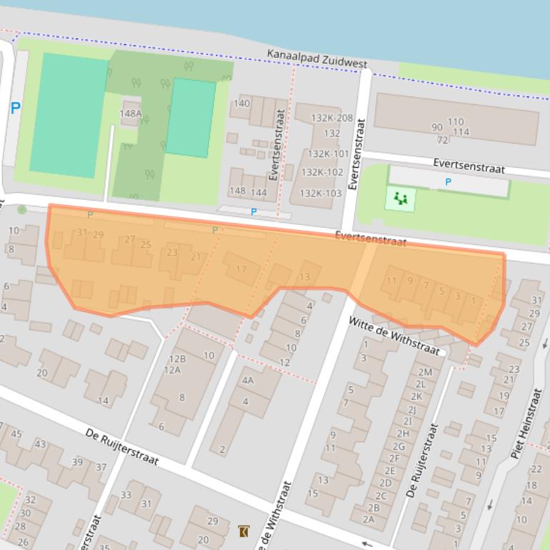Kaart van postcodegebied 2231RA.