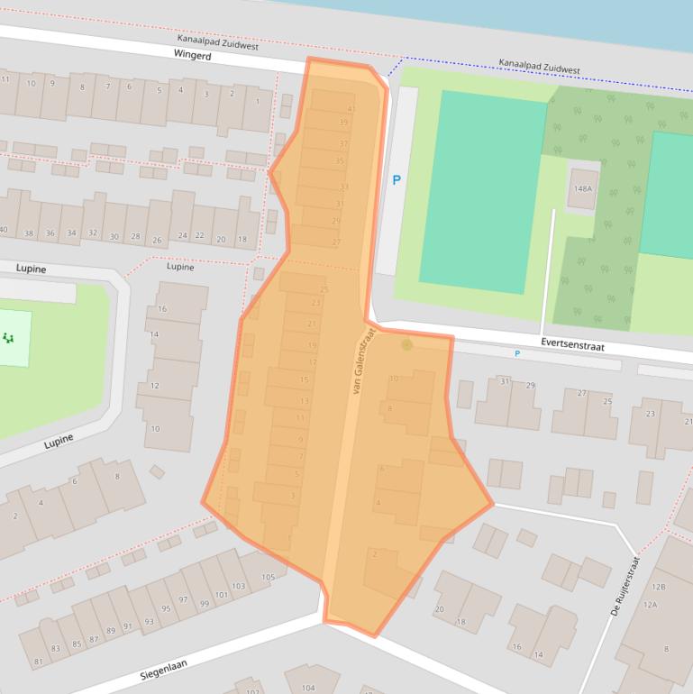 Kaart van postcodegebied 2231RR.