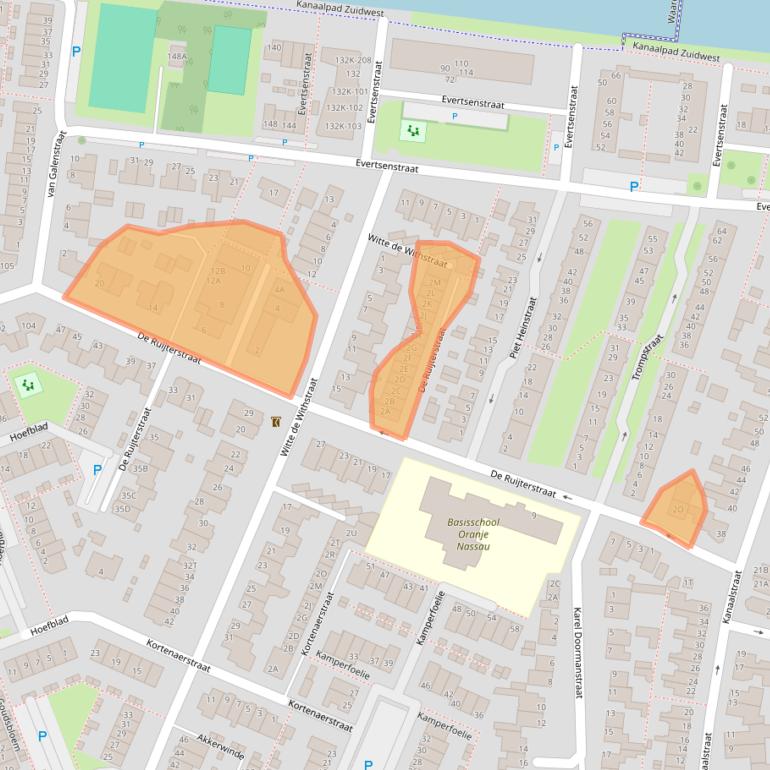 Kaart van postcodegebied 2231RV.