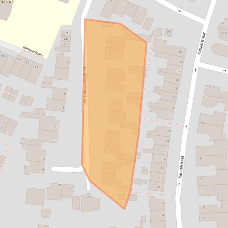 Kaart van postcodegebied 2231RW.