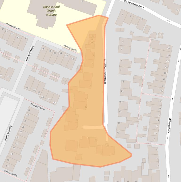 Kaart van postcodegebied 2231RX.