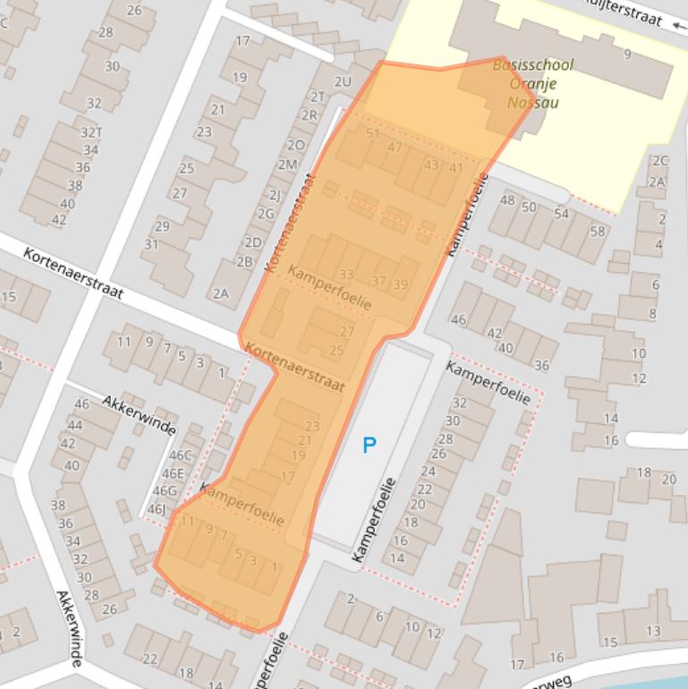 Kaart van postcodegebied 2231SZ.