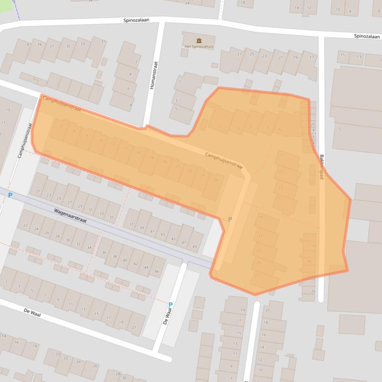 Kaart van postcodegebied 2231TA.