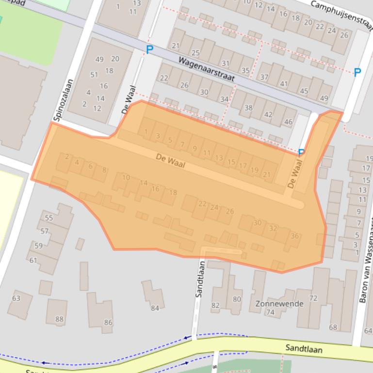 Kaart van postcodegebied 2231TJ.