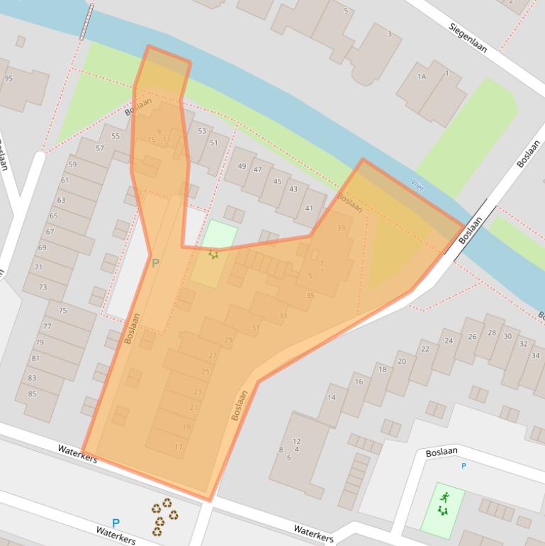 Kaart van postcodegebied 2231TV.