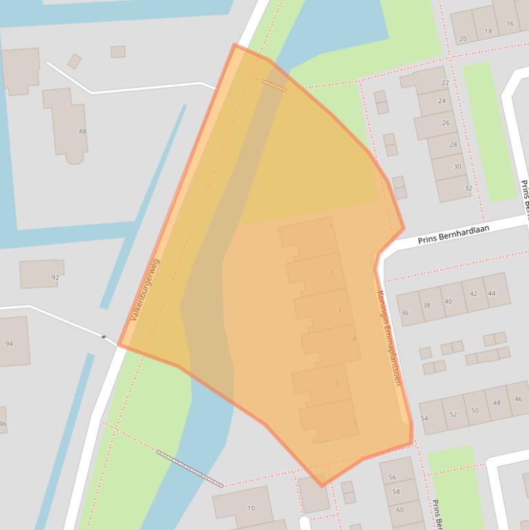 Kaart van postcodegebied 2231TZ.