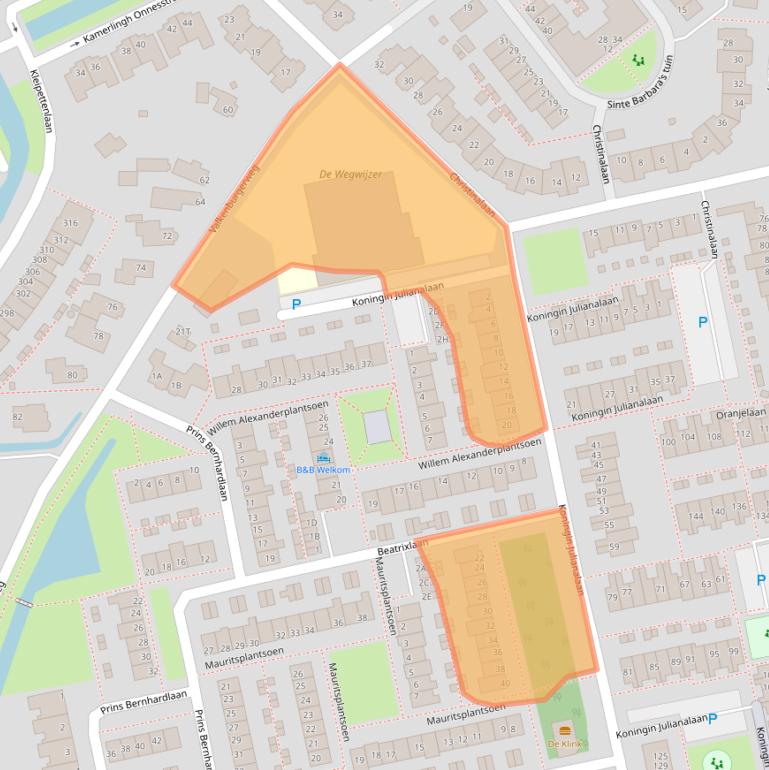 Kaart van postcodegebied 2231VD.