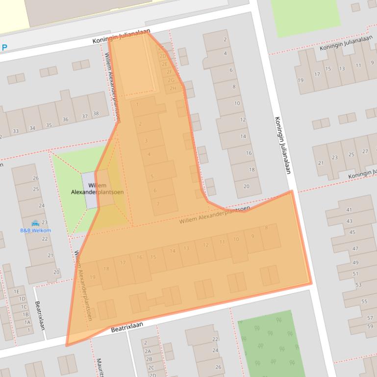 Kaart van postcodegebied 2231VG.