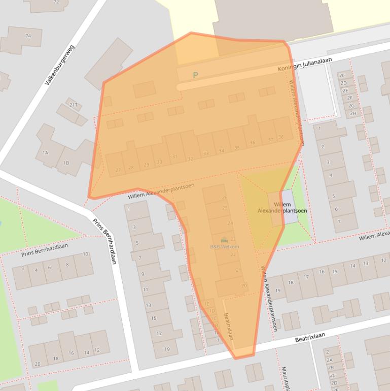 Kaart van postcodegebied 2231VH.