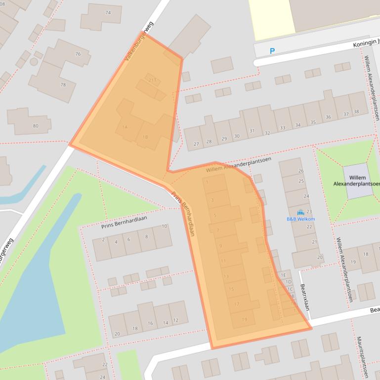 Kaart van postcodegebied 2231VJ.