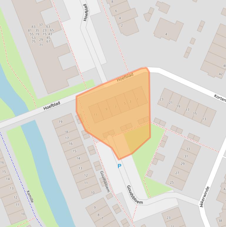 Kaart van postcodegebied 2231WB.