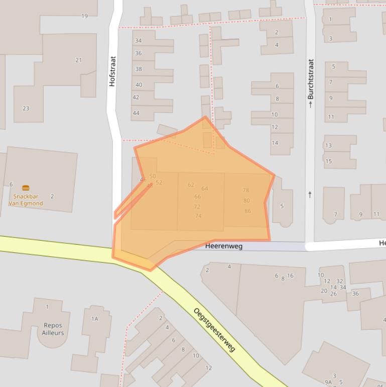 Kaart van postcodegebied 2231WX.