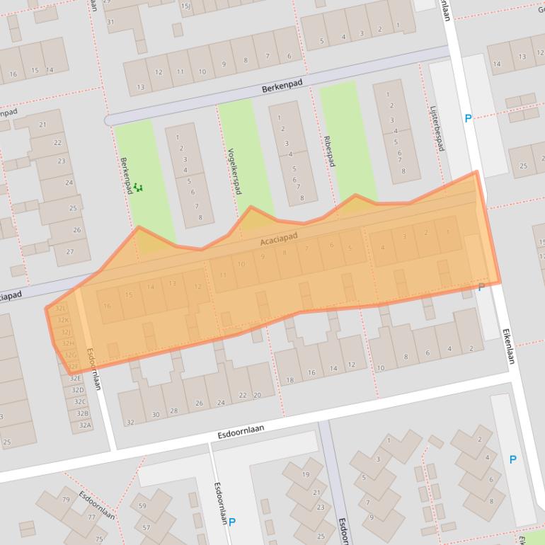 Kaart van postcodegebied 2231XR.