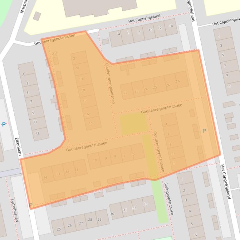 Kaart van postcodegebied 2231ZC.