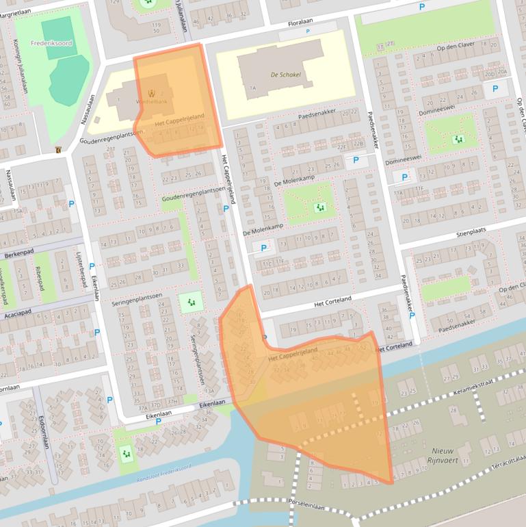 Kaart van postcodegebied 2231ZE.