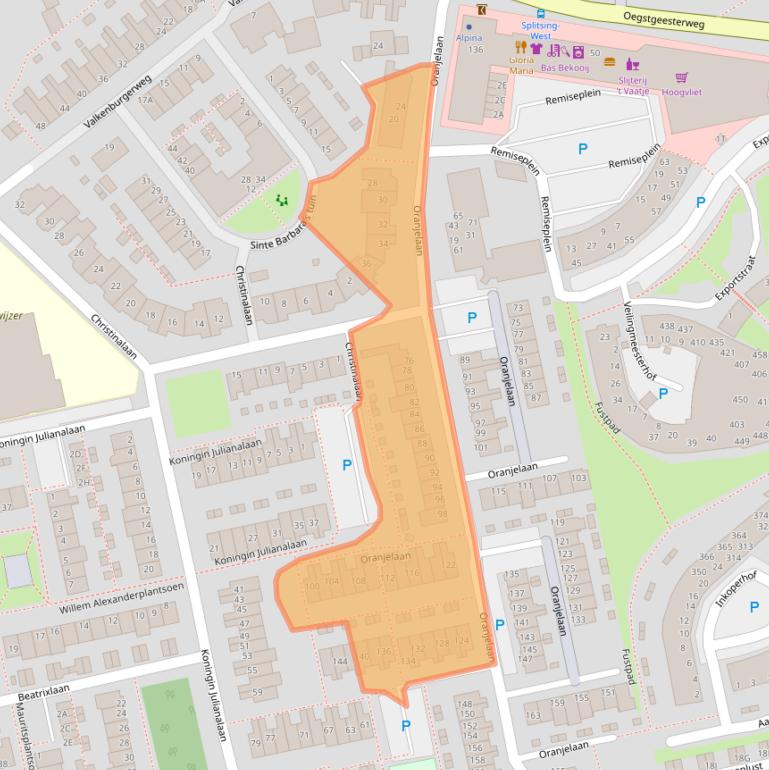 Kaart van postcodegebied 2231ZG.