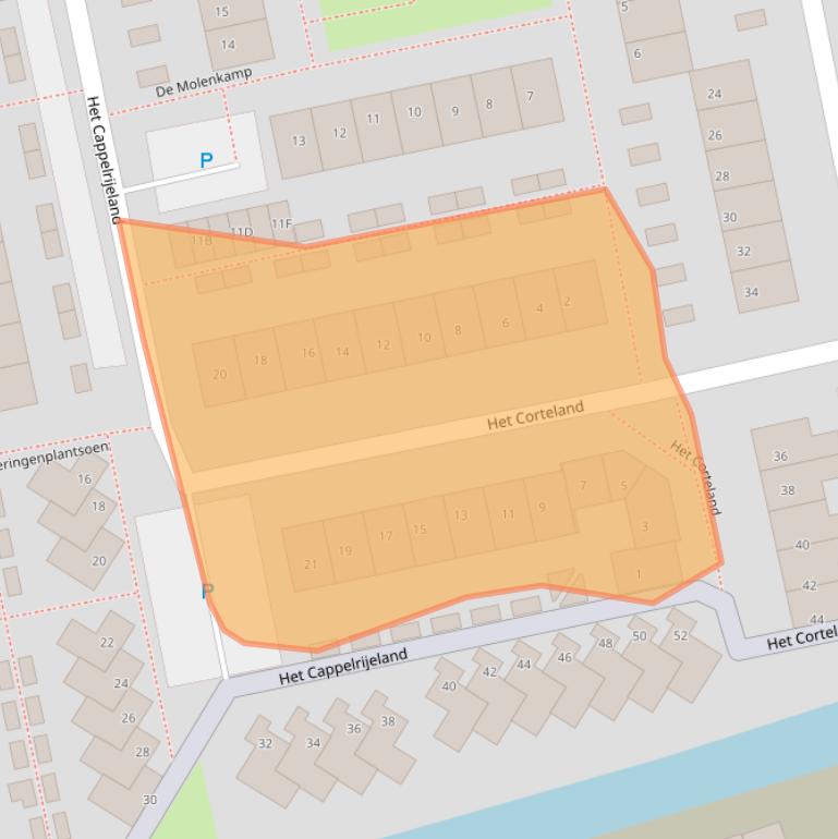 Kaart van postcodegebied 2231ZJ.