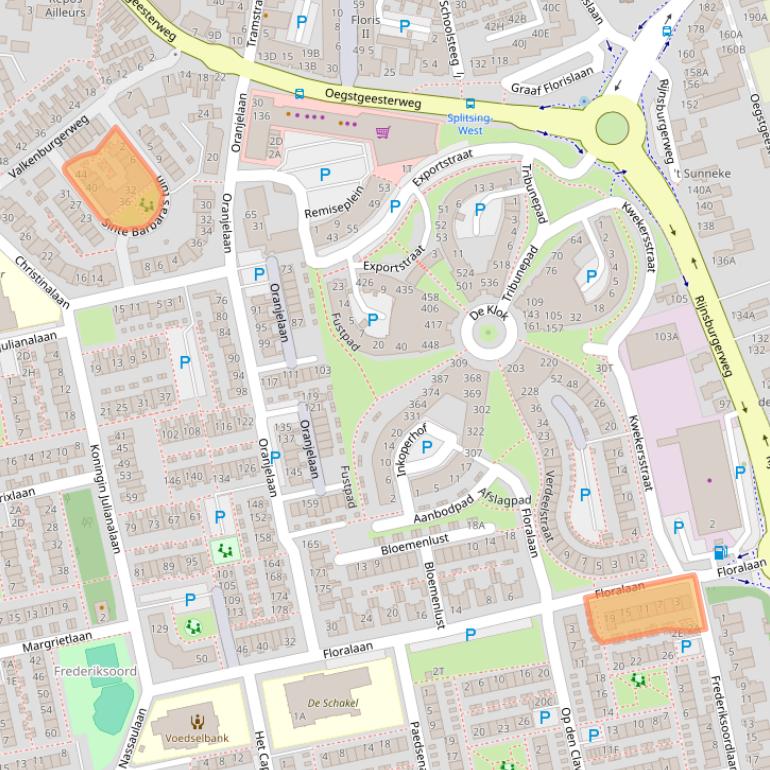 Kaart van postcodegebied 2231ZT.