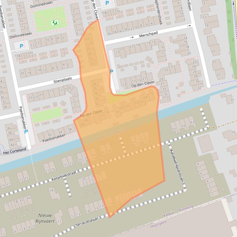 Kaart van postcodegebied 2231ZZ.