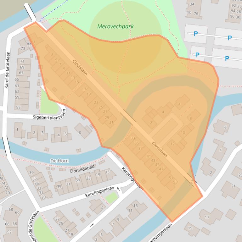 Kaart van postcodegebied 2232AK.