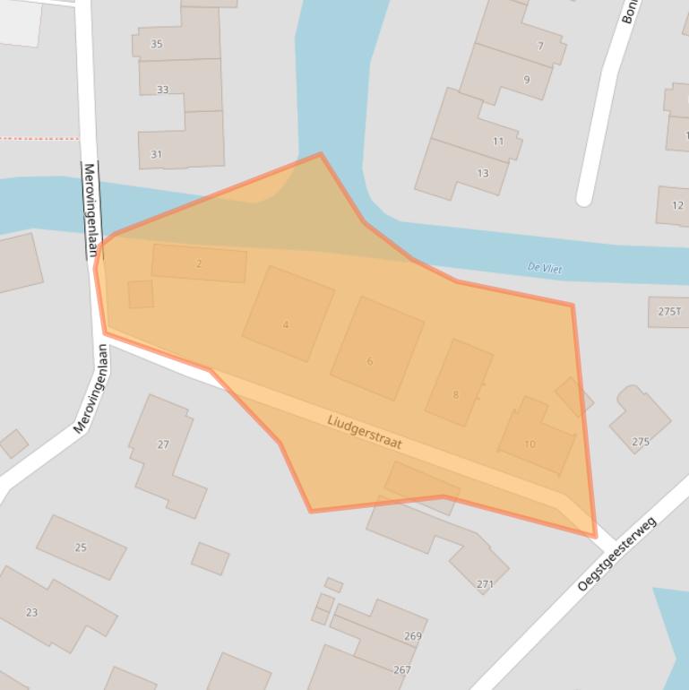 Kaart van postcodegebied 2232AL.