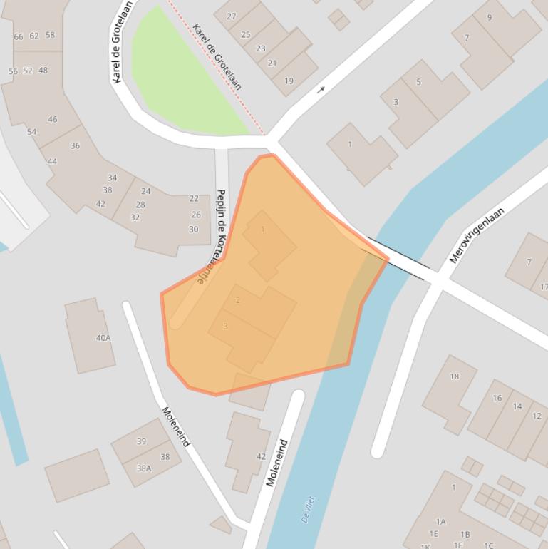 Kaart van postcodegebied 2232AV.