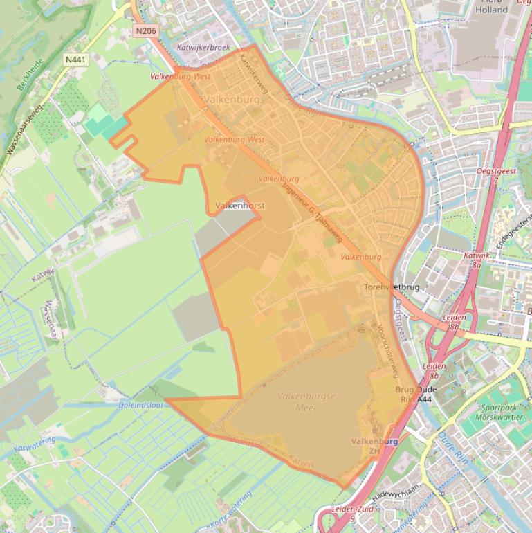 Kaart van postcodegebied 2235.