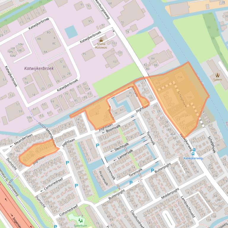 Kaart van postcodegebied 2235AA.