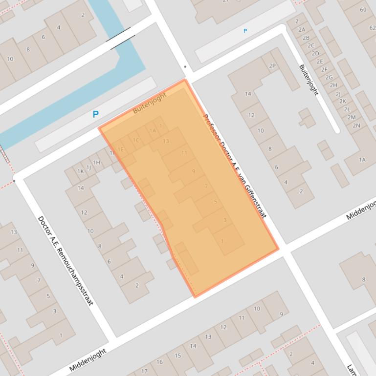 Kaart van postcodegebied 2235AE.