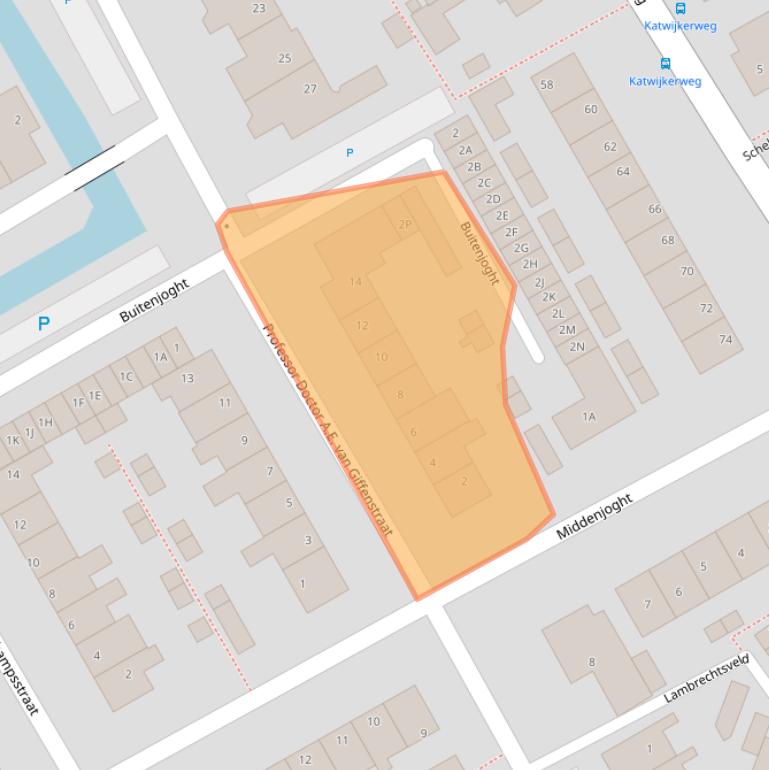 Kaart van postcodegebied 2235AG.